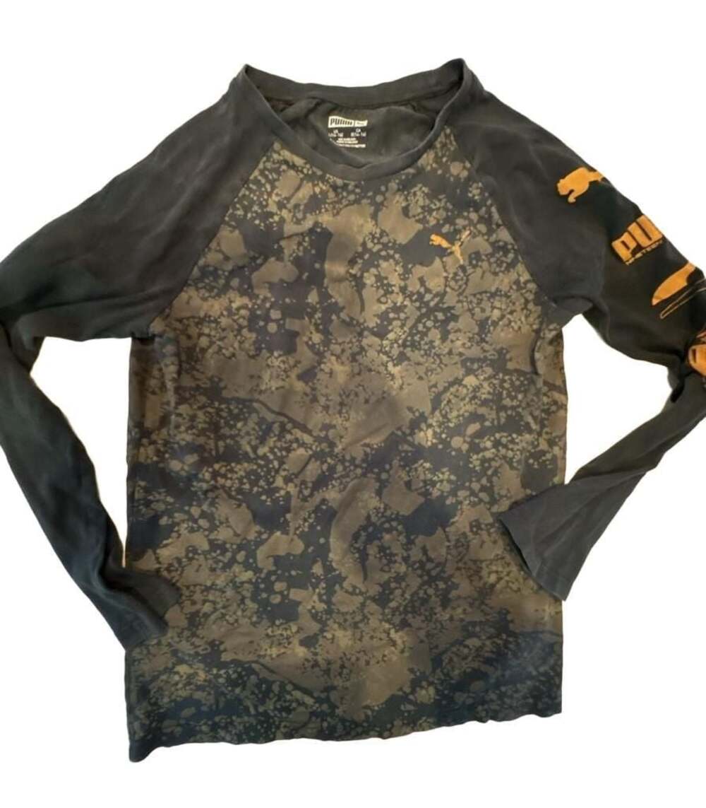 Puma Nineteen Forty Eight Camo Long Sleeve T-Shirt - Black/Gold - Size L